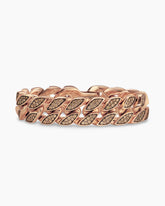 Curb Chain Bracelet in 18K Rose Gold with Cognac Diamonds, 18mm